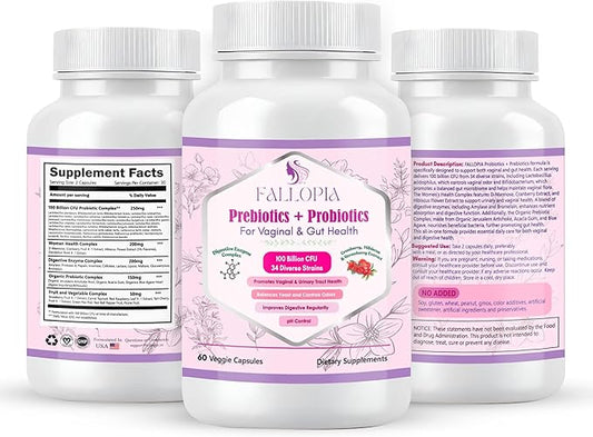 Probiotics for Women 100 Billion CFU – 34 Strains with Digestive Enzymes, Cranberry, D-Mannose & Prebiotics – Vaginal Probiotics for pH Balance, Odor, UTI, Yeast Infection & Gut Health – 60 CT
