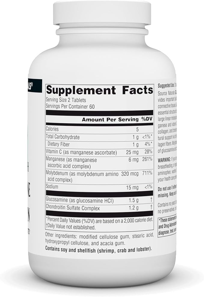 Source Naturals Extra Strength Glucosamine Chondroitin,Promotes Healthy Joints* - 120 Tablets