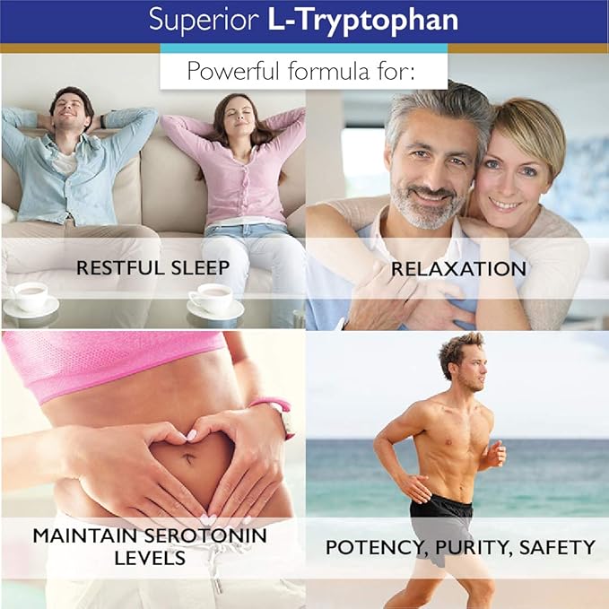 Superior Labs – Pure L-Tryptophan – 500mg, 120 Vegetable Capsules – Non-GMO Dietary Supplement for Restful Sleep & Relaxation – Supports Feelings of Well Being and Healthy Circulation Circulation