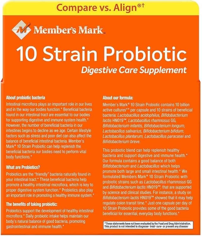 Member's Mark 5x Probiotic Digestive Care Supplement - 2/42ct. Bottles
