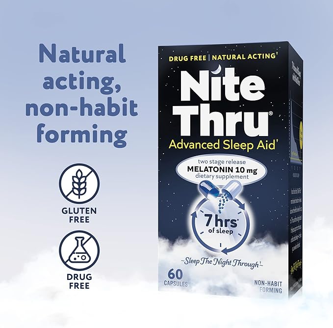 Advanced Sleep Aid Melatonin Dietary Supplement, 10mg Capsules, 60 Count