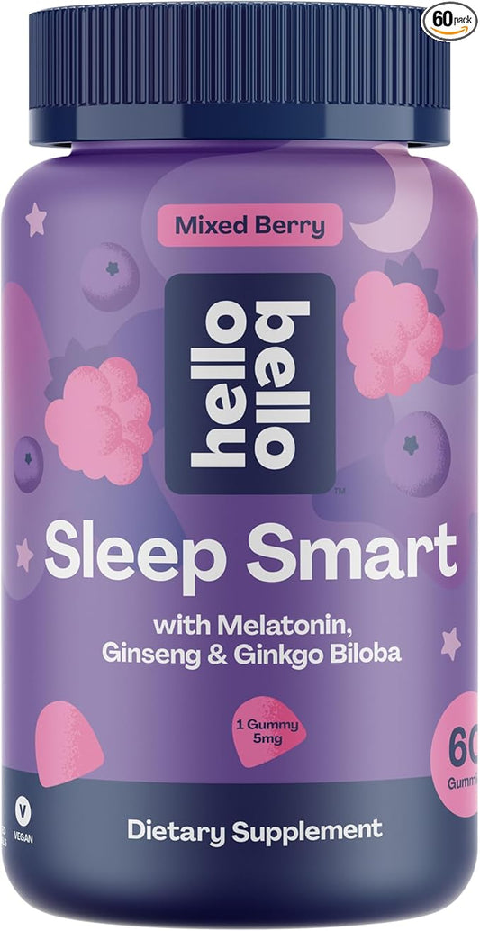 Hello Bello Adult Sleep Smart Vegan Gummies with 5mg Melatonin – Mixed Berry - 60ct