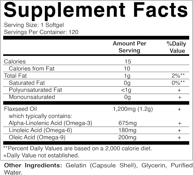 Vitamatic 2 Pack Flaxseed Oil 1200mg 120 from Cold Pressed Flax Seed - 675 mg of ALA Omega 3 Fatty Acids for Improving Heart Health