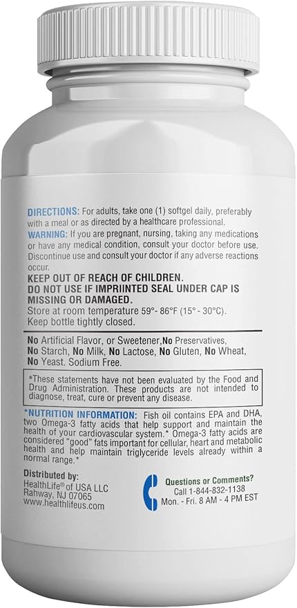 365 Health Omega 3-6-9 180 Softgels | from Fish, Flaxseed, Borage Oils | Non-GMO & Gluten Free