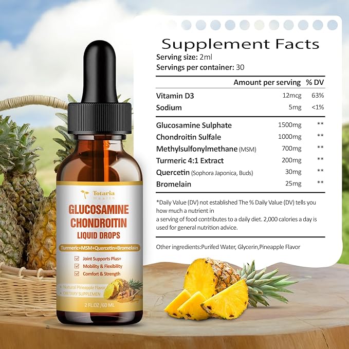 Liquid Vitamin D3 K2 + Glucosamine Chondroitin MSM