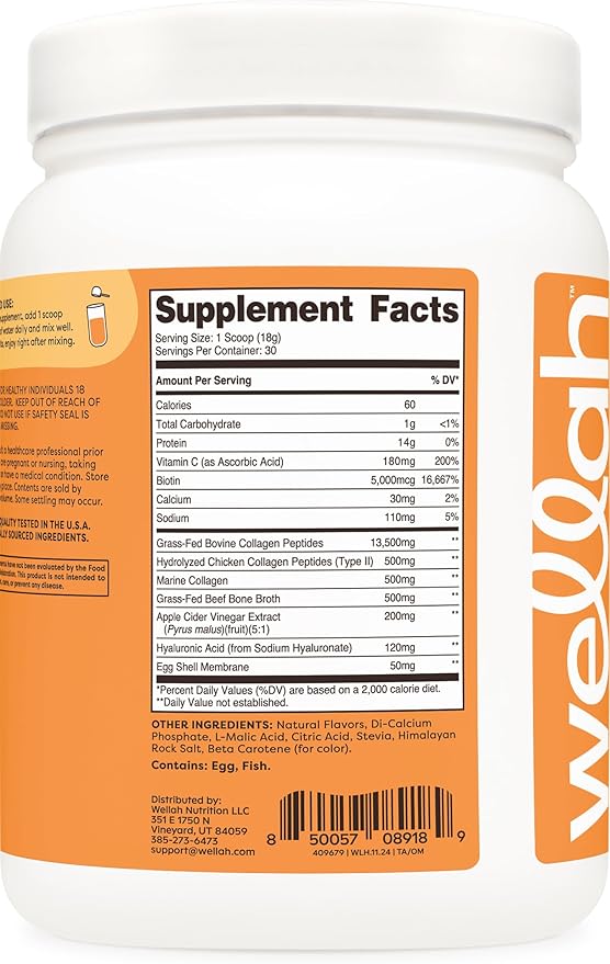 The Afterglow Multi Collagen Protein + Beauty (30 Servings, Orange Mango) - Hair, Skin, Nail & Joint Support - Non-GMO and Gluten Free
