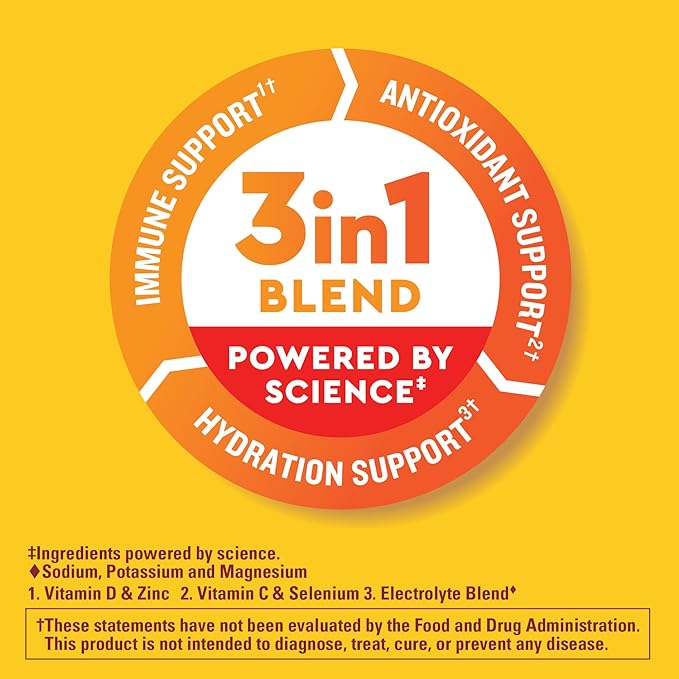 Nature Made Wellblends ImmuneMAX Fizzy Drink Mix, Vitamin C 1500mg, Zinc 15 mg, Vitamin D3 1000 IU (25 mcg), plus B Vitamins and Electrolytes Hydration Blend, 30 Stick Packs