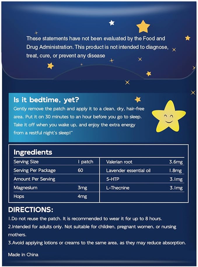 Sleep Patches for Adults Extra Strength 60 Pack,Natural Sleep Aid Patches for Deep Sleep, Sweet Dream Patches for Women & Men, Nighttime Sleeping Stickers for Night Comfort Rest