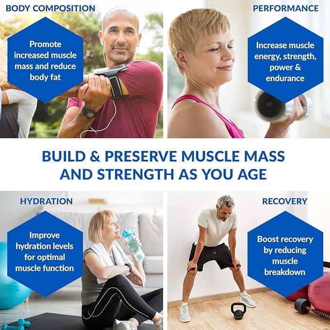 BioTrust Ageless Muscle Builder - Creatine HMB Powder with Vitamin D3 & Betaine - Build & Preserve Naturally Declining Muscle Mass & Strength - Fruit Punch, 30 Servings