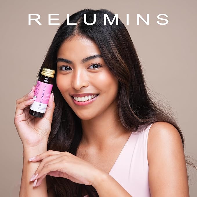 Relumins Glutathione Drink & Vitamin C Bundle – Brightening & Firming Pomegranate Gluta Shots (50mL x 10 Bottles) + Advanced Vitamin C with Rose HIPS & Bioflavonoids (180 Veg Caps)