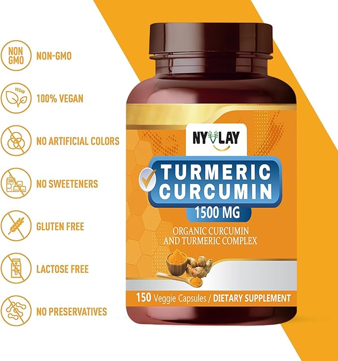 Turmeric Curcumin 1500 MG 150 Capsules | Dietary Supplement | Extra Strength Natural Formulation | Support Strength & Energy