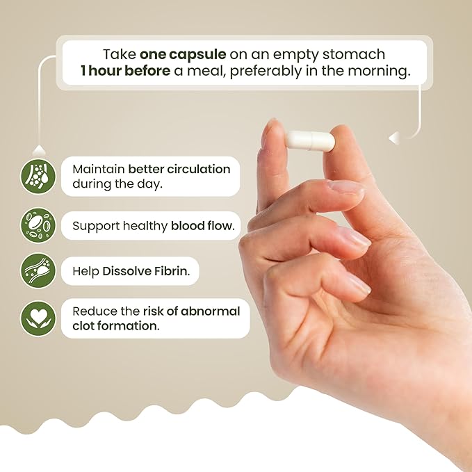 Lumbrokinase Supplement 40mg (60 Capsules) - Maximum Activity-800,000 UI - Pure Lumbrokinase Enzymes Digestive enzymes, Better Than serrapeptase Nattokinase Supplement, Lab Tested, Non GMO