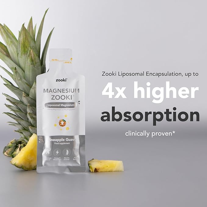 Zooki Liposomal Magnesium Glycinate 1500mg Liquid – 4X Higher Absorption – Great Taste, Sugar Free, Vegan – Alternative to High Strength Magnesium Tablets – Sleep, Stress, Muscle Cramps (14 Servings)
