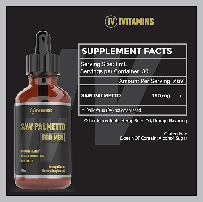 Saw Palmetto for Men | Prostate Support Supplement for Men's Health | Saw Palmetto Supplement | DHT Blocker for Men | Prostate Supplement | Prostate Supplements | Prostate Supplements for Men | 1 oz