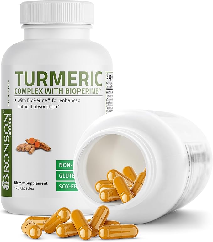Turmeric Curcumin with BioPerine - High Potency Premium Joint Support with 95% Standardized Curcuminoids - Non-GMO Capsules with Black Pepper - 120 Count