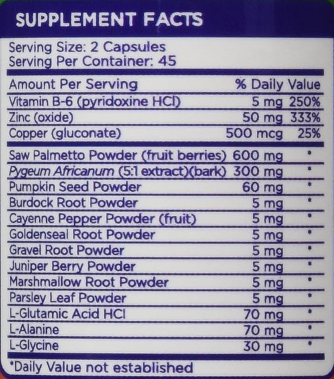 Zenesis Labs Prostate Health with Saw Palmetto - 90 Capsules - Also with Zinc, Copper, Pumpkin Seed, Burdock Root, Amino Acids, & Other Extracts - 45 Day Supply
