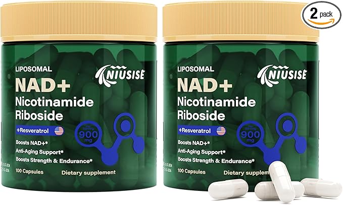 NAD Supplement, NAD Nicotinamide Riboside 900 Mg for Men and Women, Liposomal NAD+ Supplement with Nicotinamide Riboside, Resveratrol & Quercetin, Energy, Boost NAD+, 200 Capsules