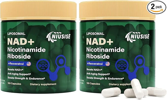NAD Supplement, NAD Nicotinamide Riboside 900 Mg for Men and Women, Liposomal NAD+ Supplement with Nicotinamide Riboside, Resveratrol & Quercetin, Energy, Boost NAD+, 200 Capsules
