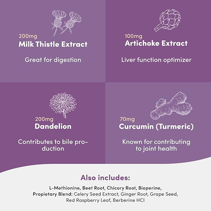 Liver Cleanse Detox & Repair - Liver Health Support Supplement - with Milk Thistle, Berberine, Beet Root Powder, Turmeric, Ginger, Dandelion Root, Artichoke, Grape Seed Extract & More - 240 Capsules