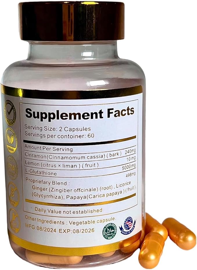 Skin Whitening - 10000mg Glutathione - Vitamin C & Collagen blend capsules - Fights Hyperpigmentation - Fair and Radiant Skin - Dark Spot Removal - Rejuvenation - Even Skin Tone - Anti-Aging