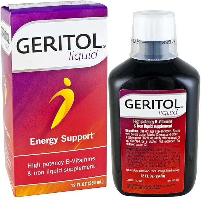 Geritol Liquid Energy Support B-Vitamins 12 oz (Pack of 6)