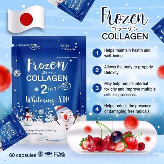 2 in 1 Premium Collagen Peptide & Glutathione, 60 Capsules