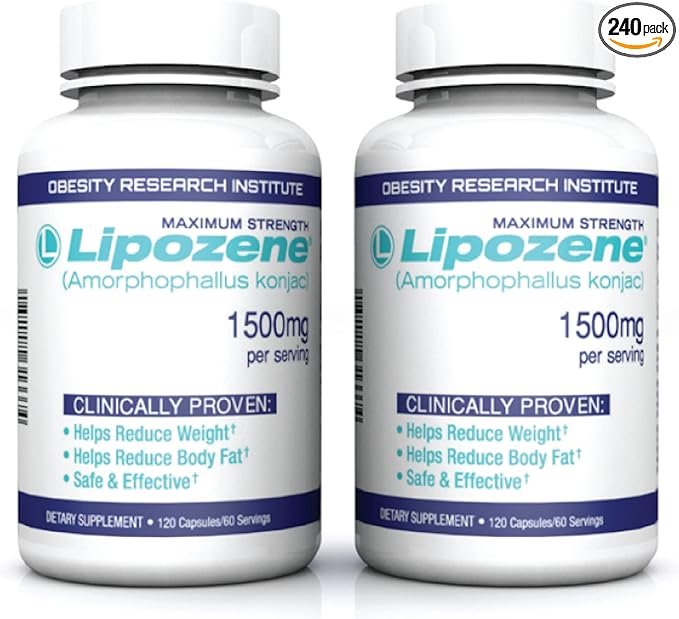 Lipozene Weight Loss Pills (2 Bottles with 120 Capsules in Total Mega Bottle Bundle)