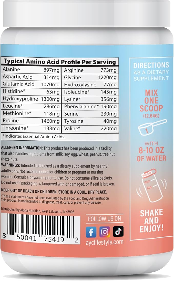 Peptide Energy Collagen Powder Hair, Nail, Skin, Type I & III,Caffeine for Energy, Vitamin C, Biotin, Hyaluronic Acid, Zero Sugar – 8.92 oz (Peach Bellini)