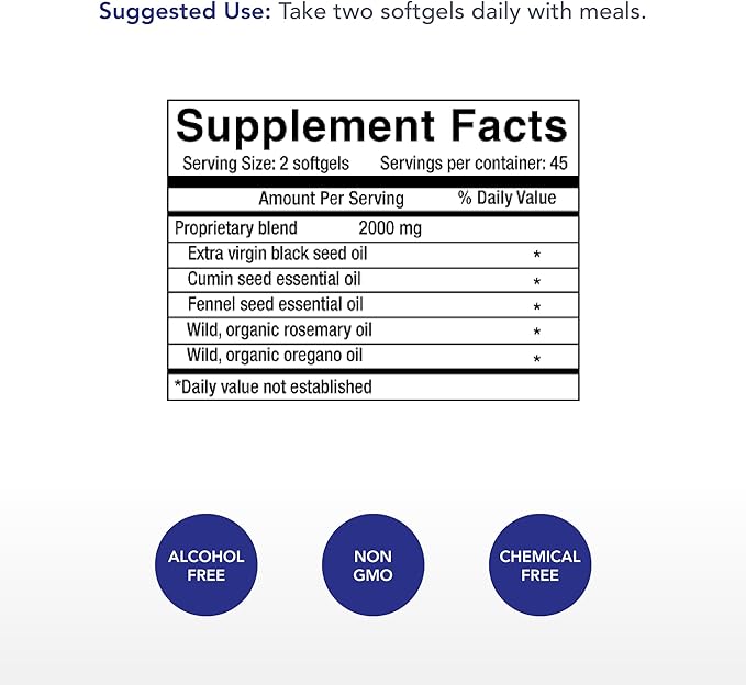 Physician's Strength Black Seed Oil Gelcaps - 90 Softgels - Supports Healthy Body Response - Freshly Cold Pressed - Non-GMO - 45 Servings