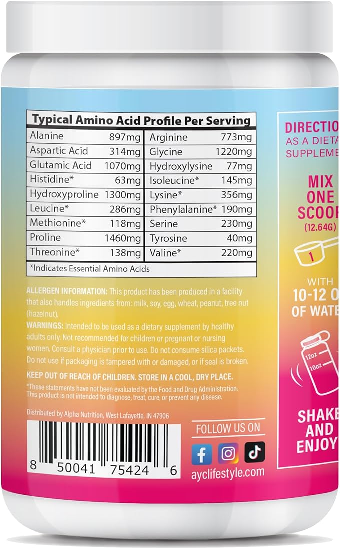 Peptide Energy Collagen Powder Hair, Nail, Skin, Type I & III,Caffeine for Energy, Vitamin C, Biotin, Hyaluronic Acid, Zero Sugar – 8.92 oz (Strawberry Banana)