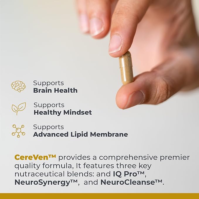 Premier Research Labs Cereven - Brain Support Supplement with Rhodiola Extract, Marine Coral & Turmeric - Herbal Extracts Dietary Supplements - 60 Plant-Source Capsules
