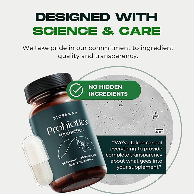 Targetted Delivery Probiotics + Prebiotic for Women - Probiotics for Digestive, Gut Health and Body Balance- 40 Billion CFUs - 4 Highly Researched Good Bacteria Strains - 60 Vegan Capsules