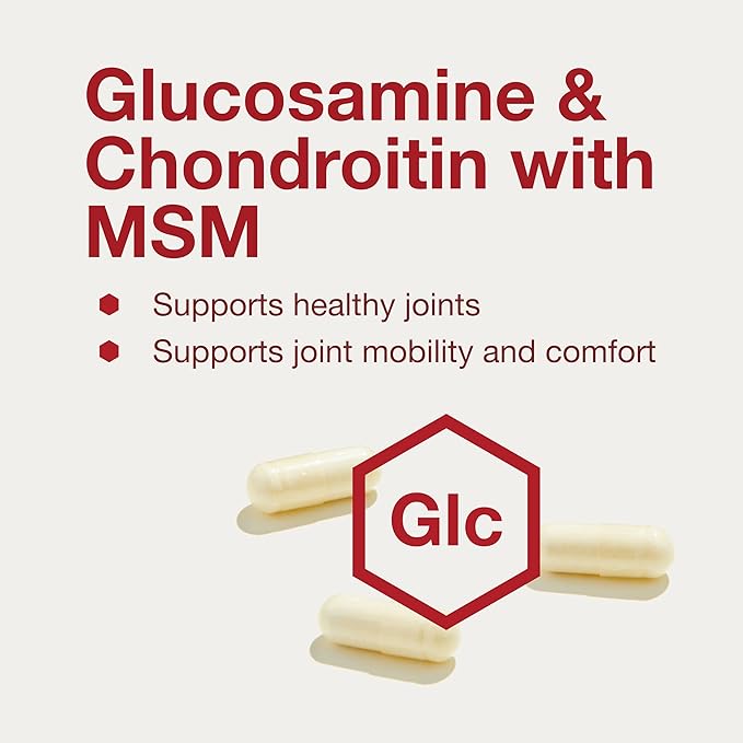 Protocol Glucosamine & Chondroitin with MSM - Joint Support* - Chondroitin MSM Supplement - Non-GMO & Dairy Free - 90 Veg Caps