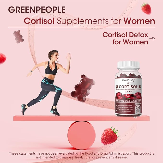 Cortisol Supplements for Women - 15-in- 1 Cortisol Reducer Detox Manager with Ashwagandha/Magnesium/L-theanine/Phosphatidylserine/Vitamin B6 for Mood/Focus & Sleep 120CT-2 Pack