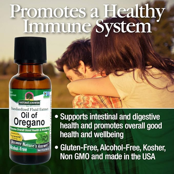 Nature's Answer Oil of Oregano Leaf | Supports Healthy Intestinal & Digestive Function | Promotes Overall Good Health and Wellness | Gluten-Free, Alcohol-Free & No Preservatives 1oz