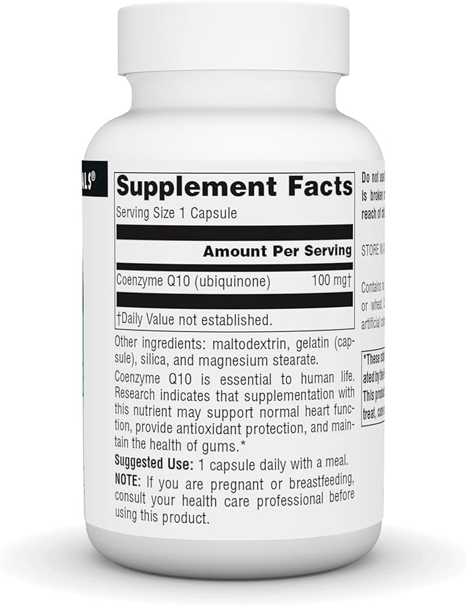 Source Naturals Coenzyme Q10 Antioxidant Support 100 mg for Heart, Brain, Immunity, & Liver Support - 90 Capsules