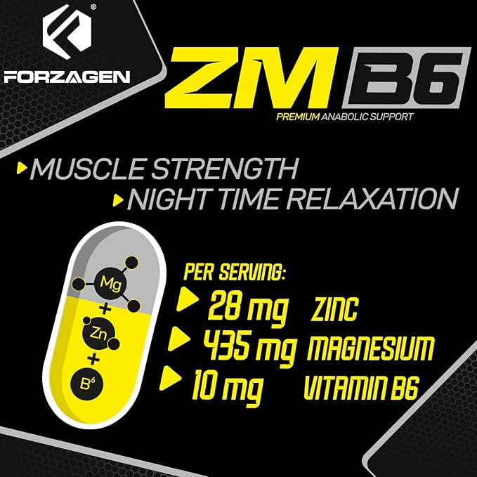 Forzagen ZMB6 Capsules, Zinc, Vitamin B6, Magnesium 160 Capsules