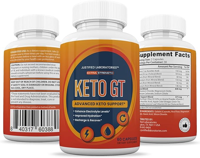 (10 Pack) Keto GT Keto Pills 1275MG New & Improved Formula Contains Apple Cider Vinegar Extra Virgin Olive Oil Powder Green Tea Leaf 600 Capsules