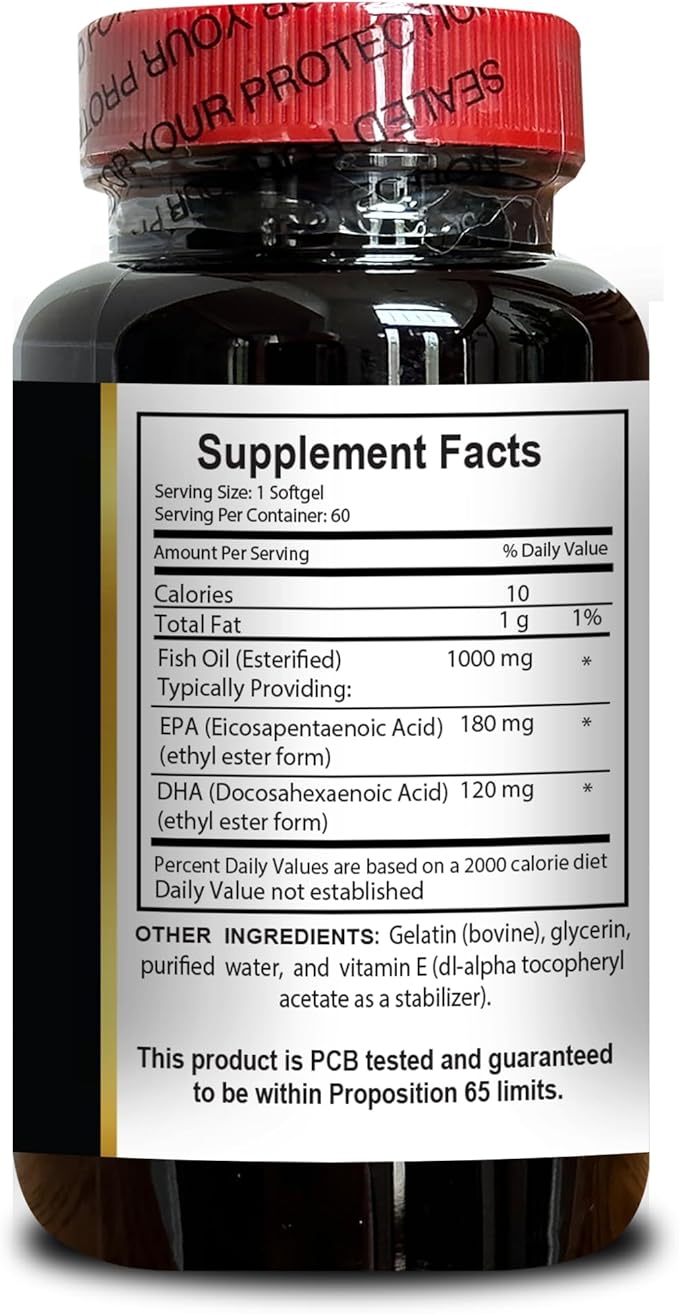 Wild Alaskan Salmon Oil - Omega 3 Fatty Acid Supplements, Support Memory and Focus Supplements - 1 Bottle 60 Softgels
