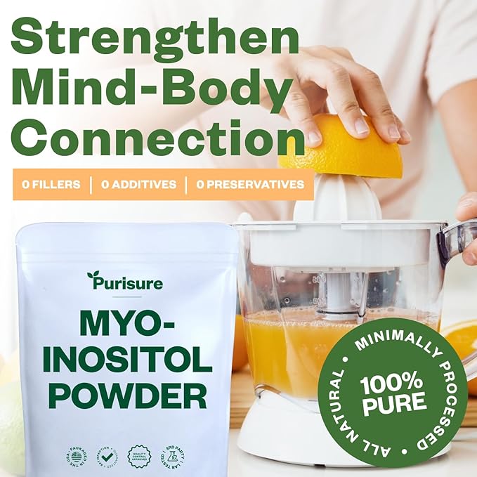 Myo-Inositol Powder, 1 kg, Fertility, Hormonal Balance and Ovarian Support, Pure Inositol Powder, Myo Inositol Supplement to Support Energy and Brain Wellness, Vegan, Non-GMO, 2000 Servings