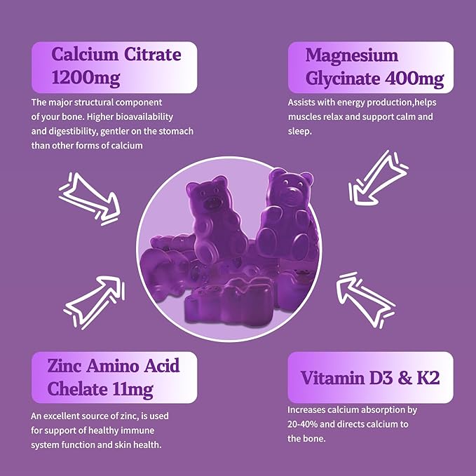 (Only 100) Calcium Magnesium Zinc Gummies and Potassium Magnesium Gummies Bundles