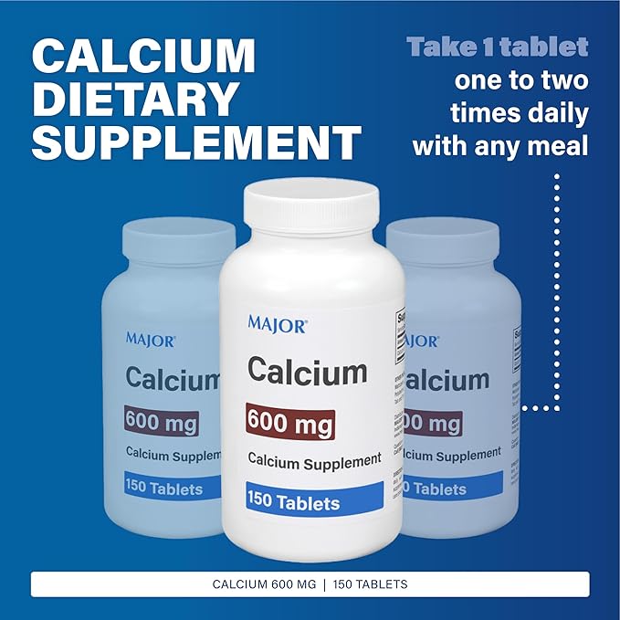 Major 600mg Calcium Tablets - Calcium Supplement - 150 Tablets