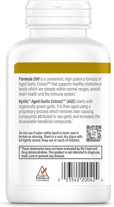 Kyolic Aged Garlic Extract Formula 200, Cardiovascular & Immune, Reserve 120 Capsules (Packaging May Vary)