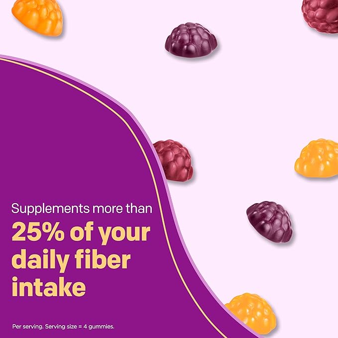 MiraFIBER Gummies, From The Gut Experts at MiraLAX, 8g of Daily Prebiotic Fiber with B Vitamins to Support Digestive Health and Metabolism, Fruit Flavored Fiber Gummies, 72 Count