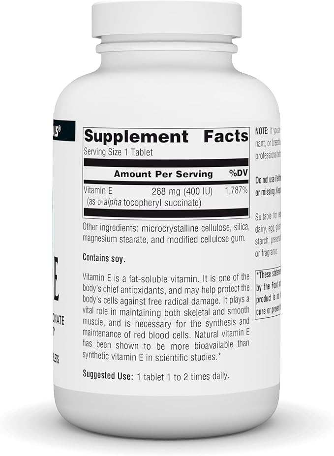 Source Naturals Vitamin E, 400 iu Fat-Soluble Antioxidant - 250 Tablets