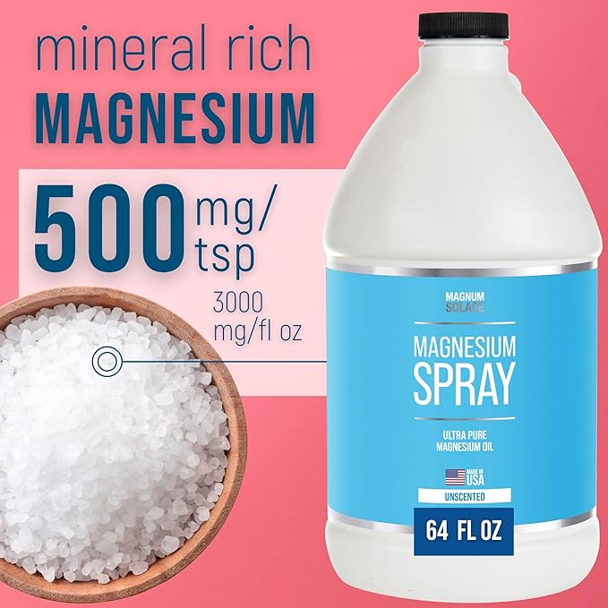 Magnesium Spray - Big 64 oz USP Grade Pure Magnesium Oil Spray - Made in USA