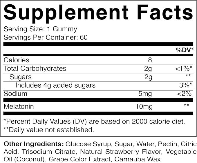 Vitamatic Melatonin 10 mg Vegetarian Gummies – Non-Habit Forming – 60 Gummies per Bottle – 2-Pack (Total 120 Vegan Gummies)
