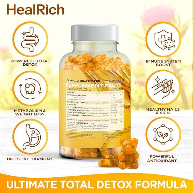 Total Detox - 4000MG Milk Thistle Detox – Liver Cleanse & Repair with ACV, L-Carnitine & Ginger – Vegan Formula