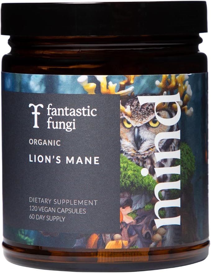 Mind Capsules | Organic Lion’s Mane Mushroom Brain Supplement | Focus & Memory Supplement | Lions Mane Supplement Capsules, 1000mg per Serving, 120 Capsules (60 Servings)