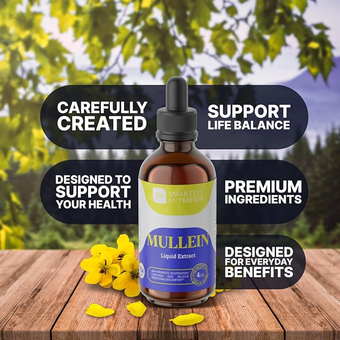Mullein - Mullein Leaf Extract Drops - Lung Cleanse - Supplement for Respiratory System Support - Verbascum Densiflorum - 4 oz